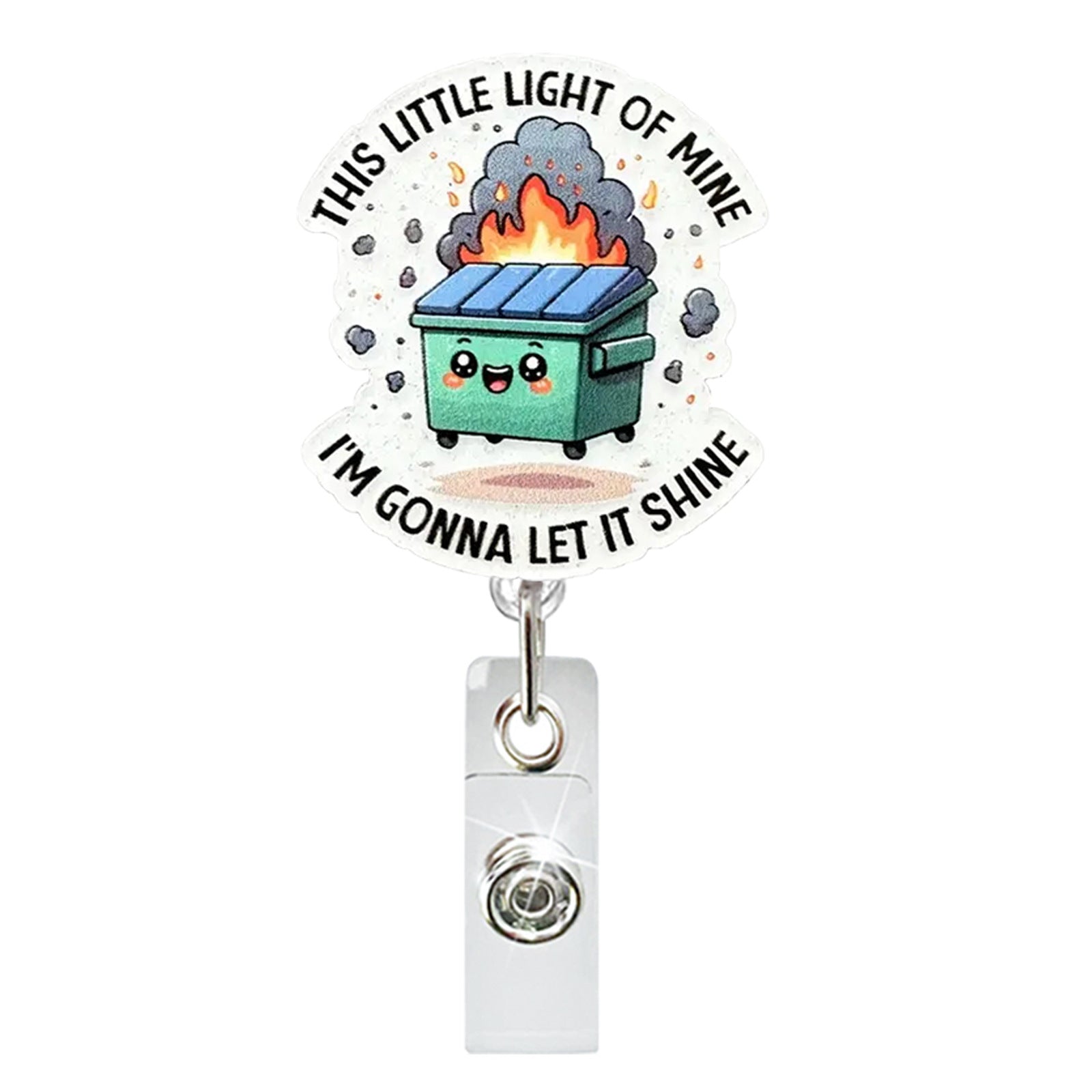 Wholesale Glitter acrylic retractable badge scroll easy pull buckle